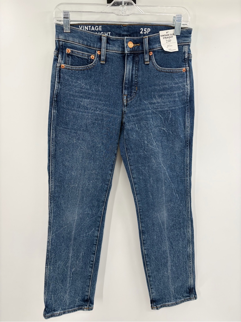 J. Crew women’s vintage slim straight blue jeans denim size 25P petite NWT